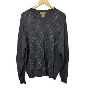 Mario Gilberti V-Neck 100% Exclusive Merino Wool Sweater Cardigan‎ Men's Size XL